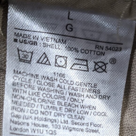 GAP Back-Pleated Cropped Khaki Jacket Size Large - Picture 4 of 8